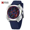 Reloj de Moda OFNS Esqueleto de Coche Rotación 360 grados Reloj para Hombre Tendencia Más Vendido Versátil para Estudiantes Reloj de Cuarzo
