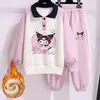 Conjunto de Forro Polar para Niñas Otoño e Invierno Nuevo Estilo Moda Casual Infantil Sudadera y Pantalones de Chándal Ropa Cálida de Invierno Conjunto de Dos Piezas