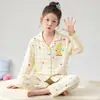 Pijama para niñas de algodón nube, manga larga, para primavera y otoño, para niños mayores y niñas, ropa de casa de aire acondicionado para niños, conjunto modelo nuevo 2026
