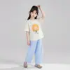 Tutu Elefantinho Roupas Infantis Camiseta de Manga Curta para Meninas 2026 Verão Novo Toque Fresco Fina Meia-Manga Top para Crianças