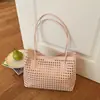 2026 Nueva Bolso Cesta Tejido Minimalista de Color Sólido Hueco Nuevo Bolso de Mano Cruzado al Hombro para Mujer