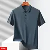 Camisa Polo Masculina Sem Costura de Seda Gelada Verão Fina Elástica Respirável Casual de Negócios Camisa Masculina Manga Curta Gola Polo Camiseta