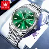 Reloj de la Marca Oris Nuevo Luminoso Resistente al Agua Popular Verde Fantasma del Agua Luminoso de Cuarzo Reloj para Hombre Reloj para Hombre