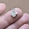 Yiluya Prata de lei S925 Prata tailandesa Pingente de trevo Pingente de caractere fu Pingente de pulseira de pérola de cristal Acessórios DIY