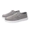 Mocasines de talla grande para hombre, zapatos casuales de lona, zapatos de slip-on para conducir, zapatos casuales unisex, grises y negros
