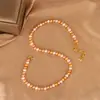 2024 nueva joyería Huabi temperamento retro al por mayor diseño de nicho color de chapado cadena de cuentas de bola dorada traje para mujer