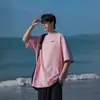 Fornecimento Direto da Fábrica Camiseta Pesada de Camurça Masculina e Feminina Manga Curta Verão Streetwear Americano Camiseta Masculina Meia-manga