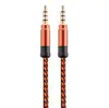 Cable de audio aux para coche altavoz de audio enchufe de doble cabeza de 3.5 mm computadora teléfono móvil adaptador trenzado de color cable de audio