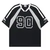 Camisetas de Manga Curta Estilo Camisa Esportiva Retrô Vintage Americana Homens e Mulheres Podem Usar Estilo de Camisa Personalizada Juvenil Popular