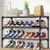 Zapatero de Hierro Móvil y Desmontable Transfronterizo para Entrada de Casa, Dormitorio, Zapatero Multicapa, Sala de Estar, Zapatero Pequeño de Tela Simple
