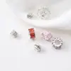 Anel Espaçador de Engrenagem de Floco de Neve Banhado a Prata em Cobre com Zircônia Anel de Corrida Material para Pulseira Colar Acessórios