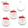 70 Pingentes DIY Série de Natal em Resina Papai Noel e Boneco de Neve, Pingente de Chaveiro de Pulseira Enfeites Decorativos W462