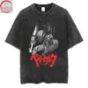 Impresión Directa Estilo Espada Berserk Legendario Anime Japonés Berserk Vintage Retro Lavado Estampado Ancho