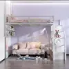 Litera de Hierro, Cama Infantil, Apartamento Pequeño, Cama Superior y Mesa Inferior, Cama Individual, Cama de Adulto, Cama a Media Altura, Ahorradora de Espacio, Multifuncional