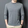 Suéter de Lana para Hombre Tongxiang Puyuan 100% Puro Otoño Nuevo para Hombre Cuello Redondo Color Sólido Casual Camisa Base de Lana
