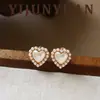 Pendientes de Corazón de Perla y Circonita de Moda Versátiles con un Toque de Lujo Ligero y Alta Gama, Pendientes con Aguja de Plata 925 para Mujer, Exclusivamente para Ventas Transfronterizas