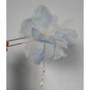 Accesorios antiguos para la cabeza Hanfu, horquilla con flor de seda morada, borla, horquilla con flor y clip lateral, accesorios para el cabello para mujer
