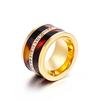 Anillo de moda de acero de titanio europeo y americano con atmósfera exagerada para hombres y mujeres, concha de plástico, anillo de acero inoxidable con diamantes