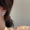 Pendientes de perla tipo botón nicho lujo ligero alta calidad elegantes simples súper de hada combinan con todo pendientes para mujer aguja de plata S925 pendientes de botón de circonita