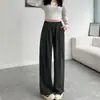 Pantalones de Arroz Glutinoso para Mujer Primavera 2026 Nuevos Pantalones de Pierna Ancha de Cintura Alta Rectos Deportivos de Chándal Casual Caídos Largos hasta el Suelo para Mujer