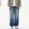 Moda de Rua Jeans Casual Reto Solto Estilo Coreano Simples Versátil Perna Larga Lavado Jeans Masculino Calça Longa