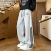 Pantalones Casuales Bordados para Hombre Otoño Invierno Caída Sueltos Pierna Ancha Largos Nuevos Americanos Tallas Grandes High Street Pantalones de Pierna Recta