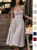 Comercio Exterior de Amazon Ropa Europea y Americana para Mujer Vestido Transfronterizo Nuevo Estilo Sin Tirantes Ceñidor de Cintura de Moda Sexy Vestido de Tirantes Hecho a Medida