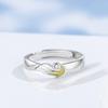 Anillo de pareja voladora doble Biyi de plata de ley 925 original, diseño nicho, anillo de epoxi, joyería de anillo abierto para hombres y mujeres