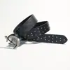 Nova Correia com Rebites de Caveira Estilo Comércio Exterior Europeu e Americano, Correia Cromada Punk Masculina, Correia Decorativa Versátil para Mulheres, Atacado
