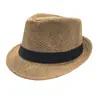 Sombrero Panamá cuadrado de algodón y lino, color sólido, pequeño, estilo jazz, para el sol, para hombre y mujer, estilo británico para parejas.