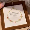 Pulsera Colgante Flor de Circonita Estilo de Corte Diseño Fresco ins Pulsera de Lujo Ligero Elegante Versátil Exquisita Joyería de Mano