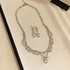 Collar Colgante de Zirconia Deslumbrante en Forma de Gota de Agua, Cadena para Clavícula Estilo Vestido de Noche, Collar de Moda para el Trabajo para Mujer, Al por Mayor