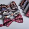 Gravata Borboleta, Lenço Quadrado de Flores, Terno de 2 Peças, Jacquard Novo Estilo, Roupa Formal Masculina, Moda, Casual, Negócios, Executivo, Noivo, Casamento