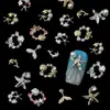 Joias de Diamante para Unhas de Liga Marinha Transfronteiriça Diamante Dourado e Prateado Mini Golfinho Guirlanda de Diamantes Estrela do Mar Pérola Unha Artística Diamante