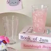 Taza de Vidrio con Popote de Gato Kt de Alta Apariencia Taza de Vidrio Hello Kitty para Uso en Casa Taza para Beber de Gran Capacidad para Oficina