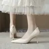 361-2 Zapatos Elegantes de Tacón Alto Estilo Francés para Mujer, Zapatos de Tacón Fino, Zapatos Profesionales de Trabajo Que No Cansarán Tus Pies Después de Estar de Pie por Mucho Tiempo en Primavera