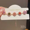 Pulsera Redonda de Zirconia Oro Rosa Real, Sensación de Lujo Ligero y Gama Alta, Sencilla, Moderna y Exquisita, Versátil para el Trabajo, Joyería para Mujer