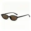 Gafas de Sol Ovaladas de Marco Estrecho de Moda para Mujer, Textura de Alta Calidad, Protección Solar para Playa Transfronteriza, Protección UV, Gafas de Celebridad de Internet