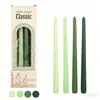 Velas Rosca de Color Degradado, 4 Piezas/Caja, Velas Cónicas de 30 cm, Palitos Cónicos Morandi de Colores, Velas Largas de Color Sólido Estilo Europeo para Uso Doméstico