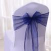 Nueva decoración para el respaldo de sillas de hotel para banquetes de boda con lazo, funda para silla con flores, correa de organza para respaldo de silla