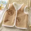 Chaleco con Forro de Polar para Niños Otoño e Invierno Nuevo Ropa Exterior Estilo Coreano Estilo Occidental Polar de Doble Cara Dibujos Animados Abrigo Cálido para Niños y Niñas