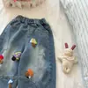 Pantalones vaqueros para niña Tongxingyuan, nueva moda de otoño, pantalones curvados infantiles de moda, pantalones de primavera y otoño para bebés niñas