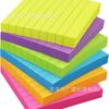 Nuevo bloc de notas adhesivas A6 de color fluorescente, bloc de notas de color, papel adhesivo de color, bloc de notas con rayas horizontales