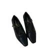 Nueva colección de otoño 2026: Zapatos Mary Jane de tira en T retro para mujer, zapatos planos de piel de vaca, punta cuadrada, zapatos planos de cuero