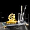 Nuevo Portaplumas de Cristal para Escritorio de Oficina de Gerente General Adornos Caja de Almacenamiento de Moda Escritorio de Oficina Viejo