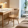 Silla de comedor nórdica de madera maciza con respaldo, silla moderna simple para comedor del hogar de madera de cerezo, silla Windsor