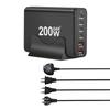 Cargador PD de nitruro de galio de 200 W transfronterizo Caliente Cargador de escritorio multipuerto de 200 W 4C2A carga directa de nitruro de galio
