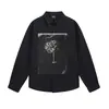 Camisa de manga larga holgada con estampado floral tipo mural de temática oscura, estilo hip-hop para hombre, casual, con cuello de solapa, adecuada para primavera y otoño