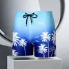 Sunga de praia férias à beira-mar coqueiro estampado sungos plus size boxer sunga fábrica atacado