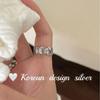 Anillo de Personalidad Fresca Estilo Japonés y Coreano Plata de Ley S925 Anillo Vintage Graffiti Hombre de Jengibre Casa de Gato para Mujeres